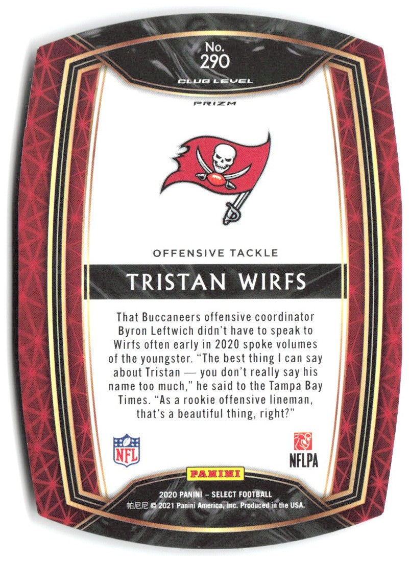Tristan Wirfs Panini Select - Red Prizm Die Cut 290 2020 Tampa Bay Buccaneers