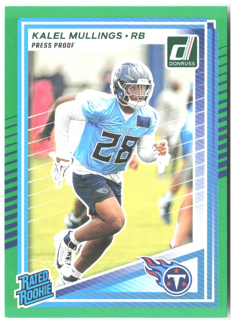 Kalel Mullings Donruss - Press Proofs Green 378 2025 Tennessee Titans