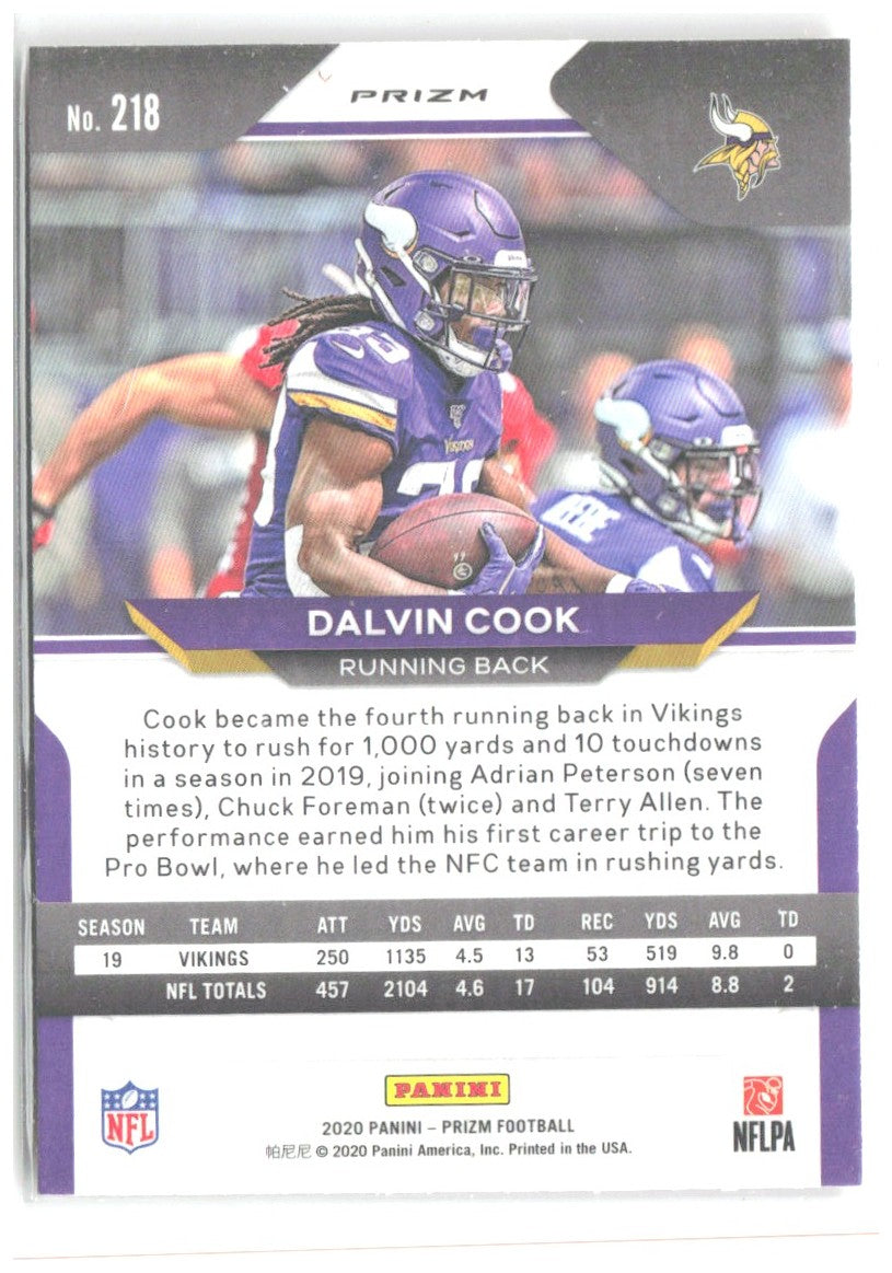 Dalvin Cook Panini Prizm - Prizm Disco 218 2020 Minnesota Vikings