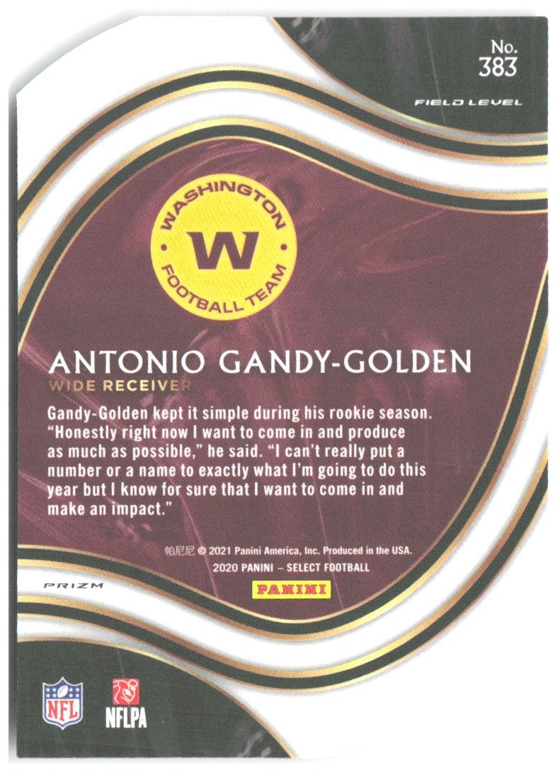 Antonio Gandy-Golden Panini Select - Purple Prizm Die Cut 383 2020 Washington