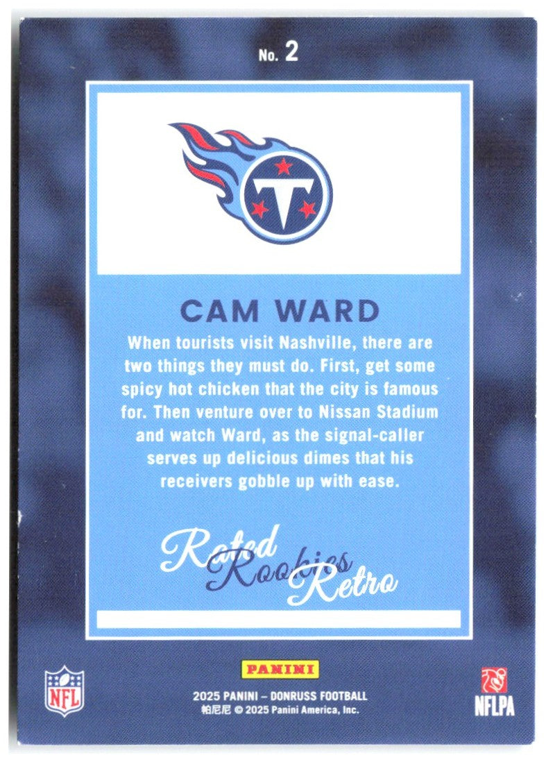 Cam Ward Donruss - Rated Rookies Retro 2 2025 Tennessee Titans