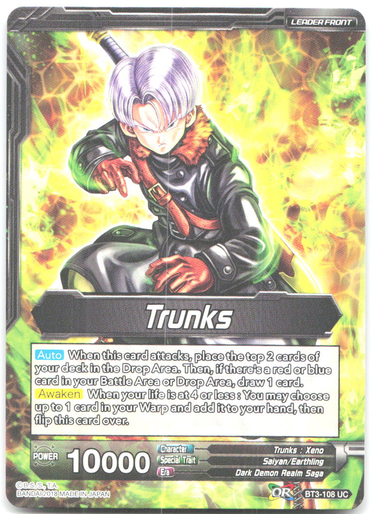 Trunks // Super Saiyan Trunks Protector of Time Uncommon Cross Worlds BT3 108 NM