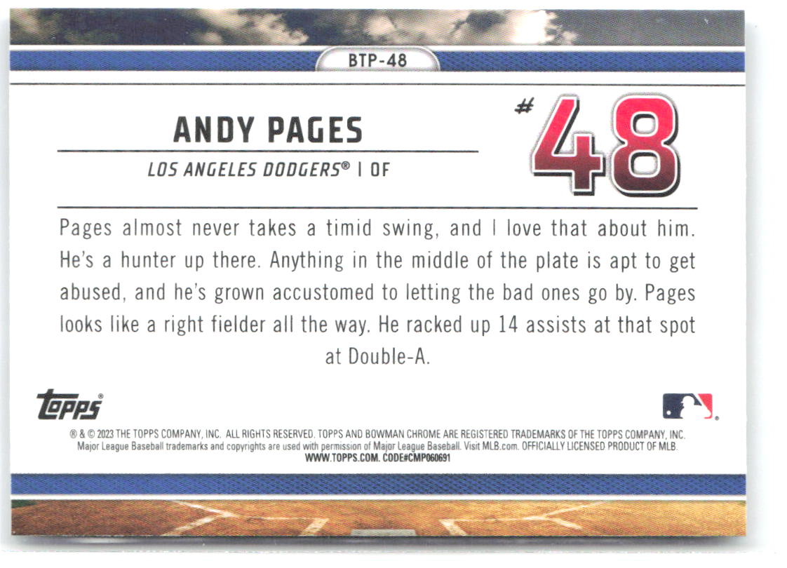 Andy Pages Bowman Scouts Top 100 Bowman - Bowman Scouts Top 100 BTP-48 NM