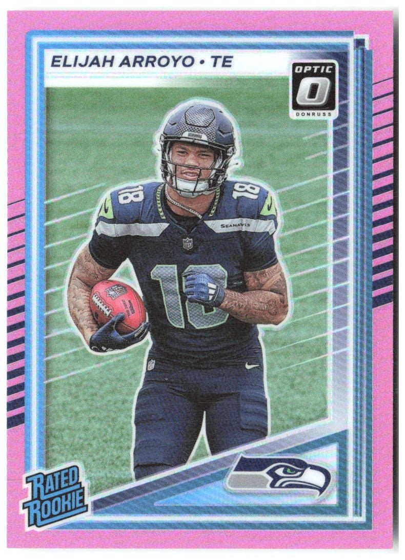 Elijah Arroyo Donruss Optic Rated Rookies Preview Pink 317 2025 Seattle Seahawks