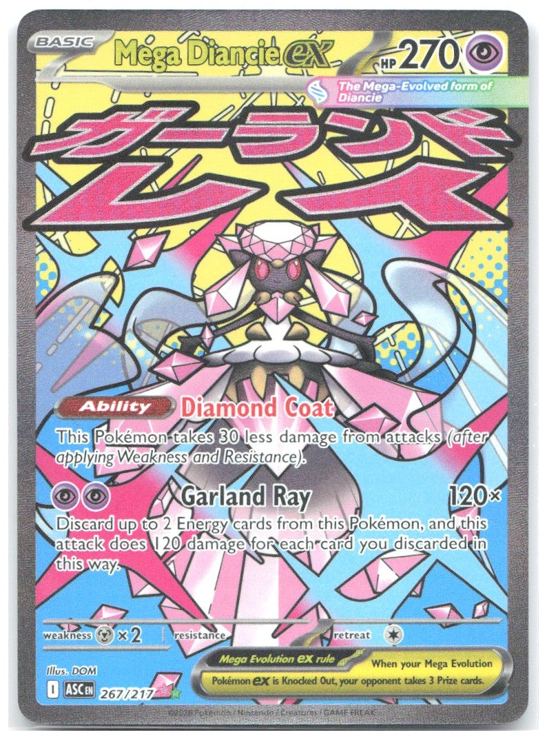 Mega Diancie ex Holo Mega Attack Rare ME Ascended Heroes 267/217 NM DOM