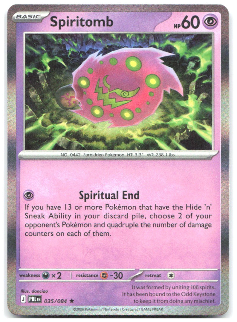 Spiritomb Holo Rare ME05 Pitch Black 035/084 NM danciao