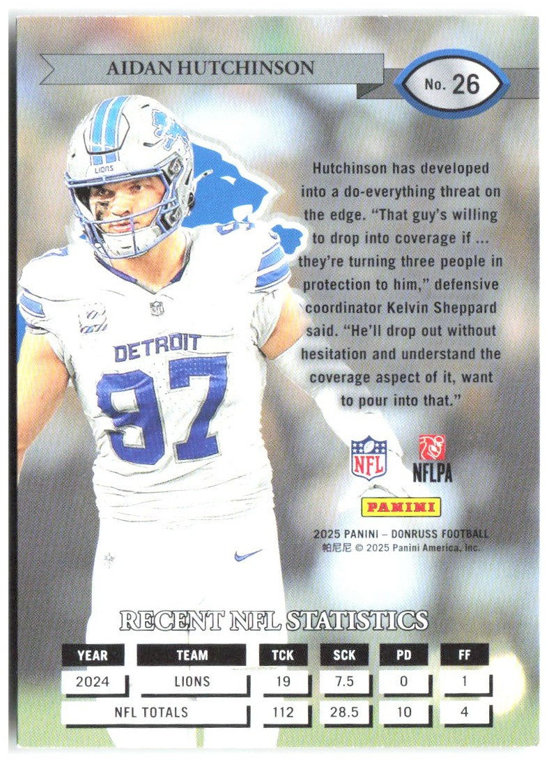 Aidan Hutchinson Donruss - Retro 1995 26 2025 Detroit Lions