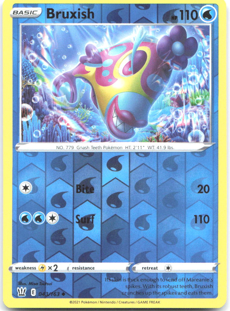 Bruxish Reverse Holo Uncommon SWSH05 Battle Styles 043/163 NM Misa Tsutsui