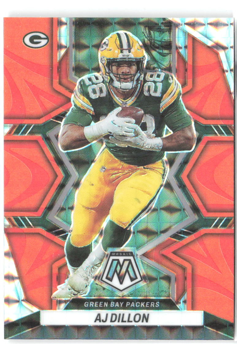 AJ Dillon Panini Mosaic - Mosaic Reactive Orange 71 2022 Green Bay Packers