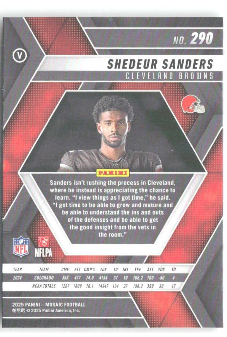 Shedeur Sanders Panini Mosaic 290 2025 Cleveland Browns RC