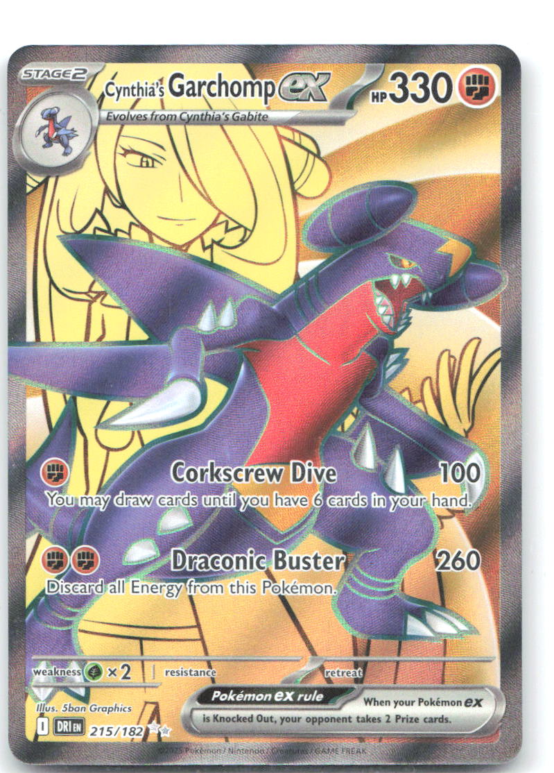 Cynthia's Garchomp ex Ultra Rare SV10: Destined Rivals 215/182 NM 5ban Graphics