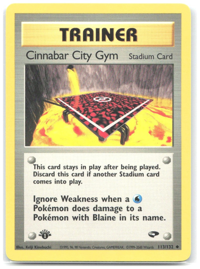 Cinnabar City Gym 1st Edition Uncommon Gym Challenge 113/132 NM Keiji Kinebuchi