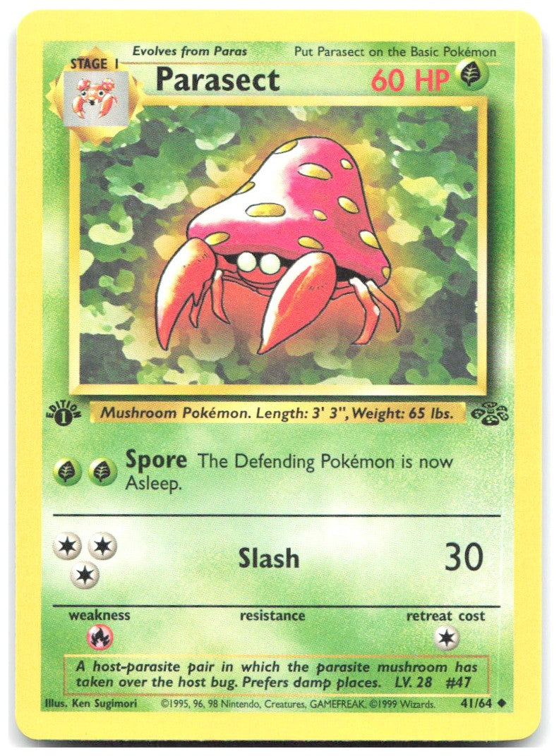 Parasect 1st Edition Uncommon Jungle 41/64 NM Ken Sugimori