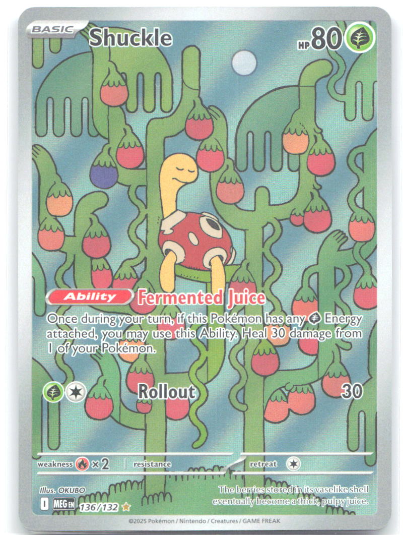 Shuckle Holo Illustration Rare ME01: Mega Evolution 136/132 NM OKUBO