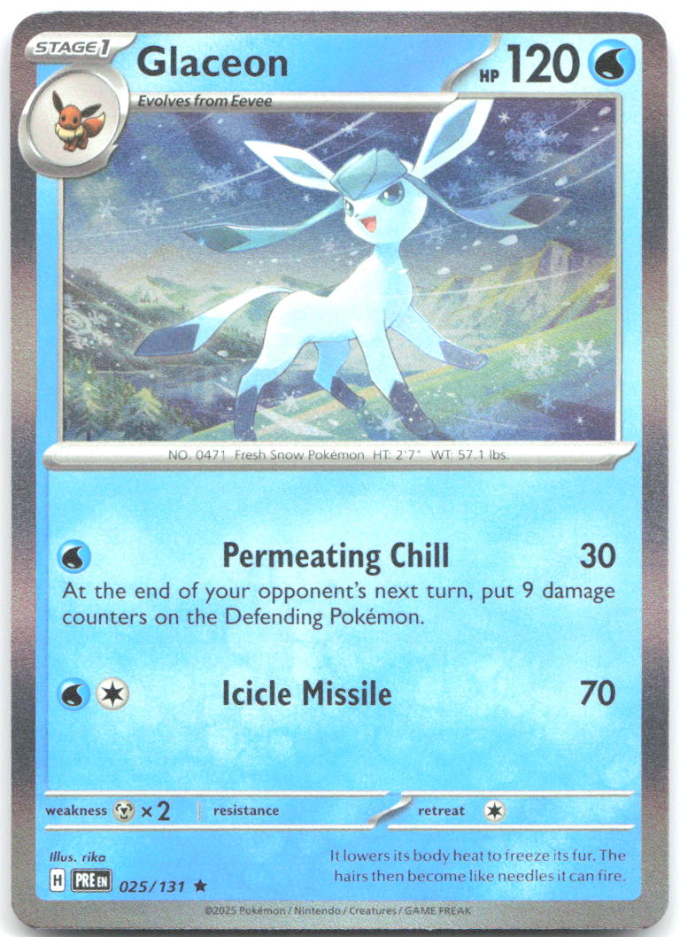 Glaceon Holo Rare SV Prismatic Evolutions 025/131 NM rika