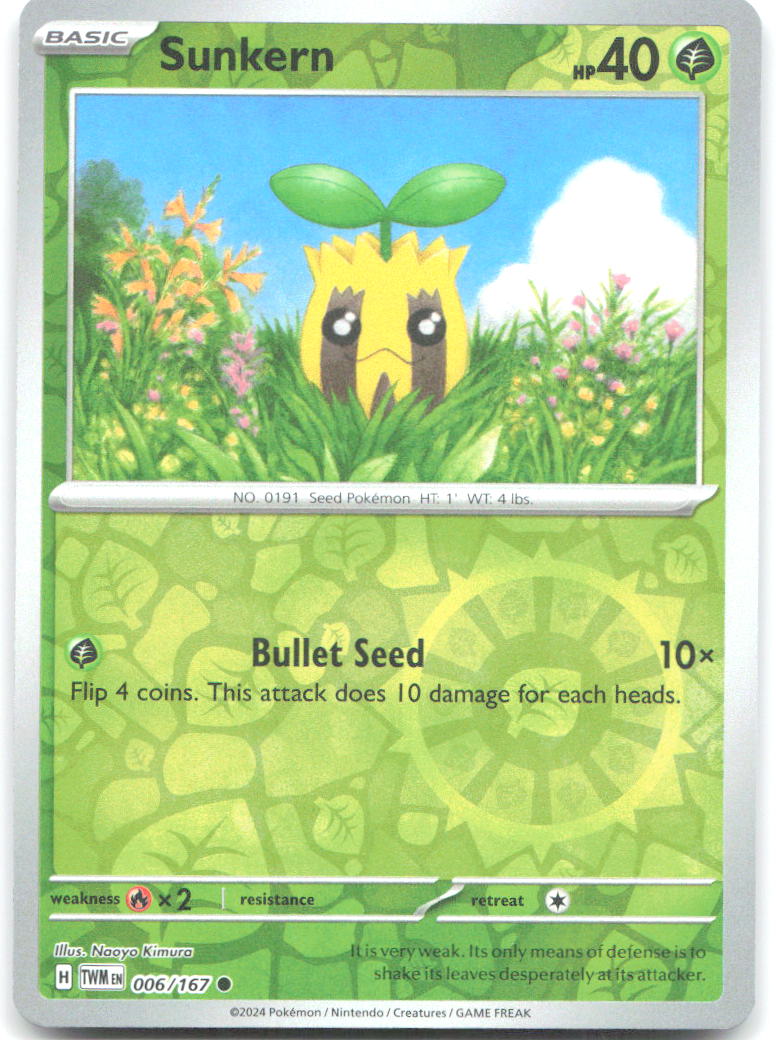 Sunkern Reverse Holo Common SV06: Twilight Masquerade 006/167 NM Naoyo Kimura