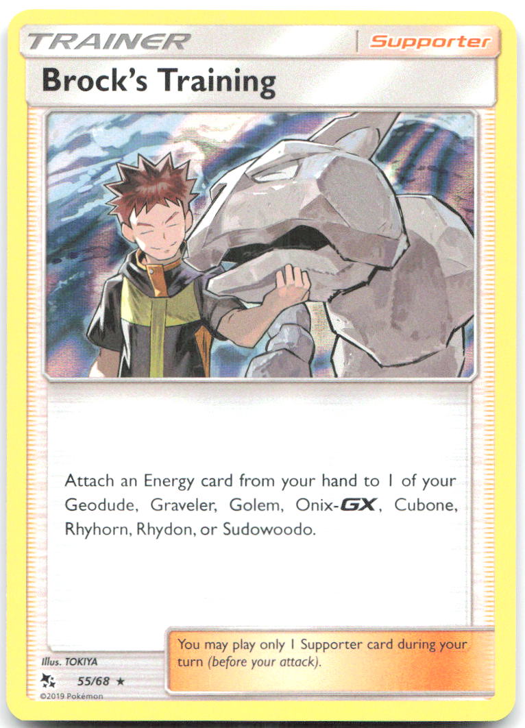Brock's Training Holo Rare Hidden Fates 55/68 NM TOKIYA
