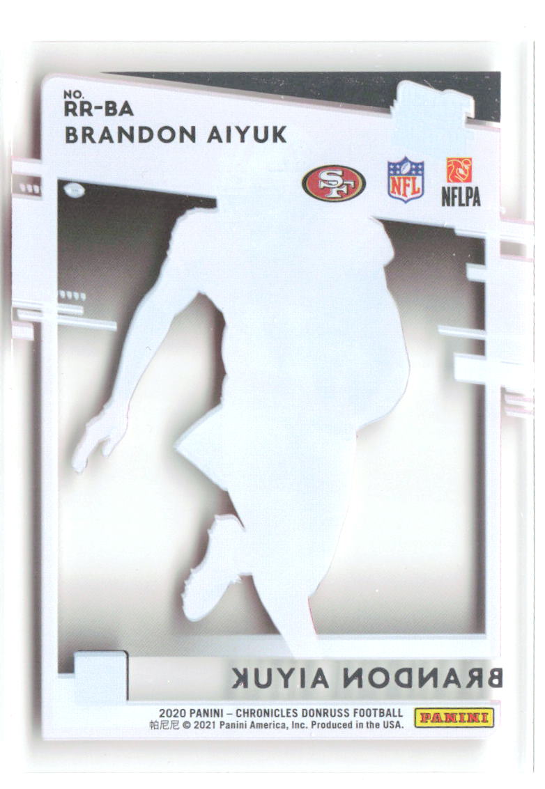 Brandon Aiyuk Panini Chronicles - Clearly Donruss Rated Rookies RR-BA 2020 49ers