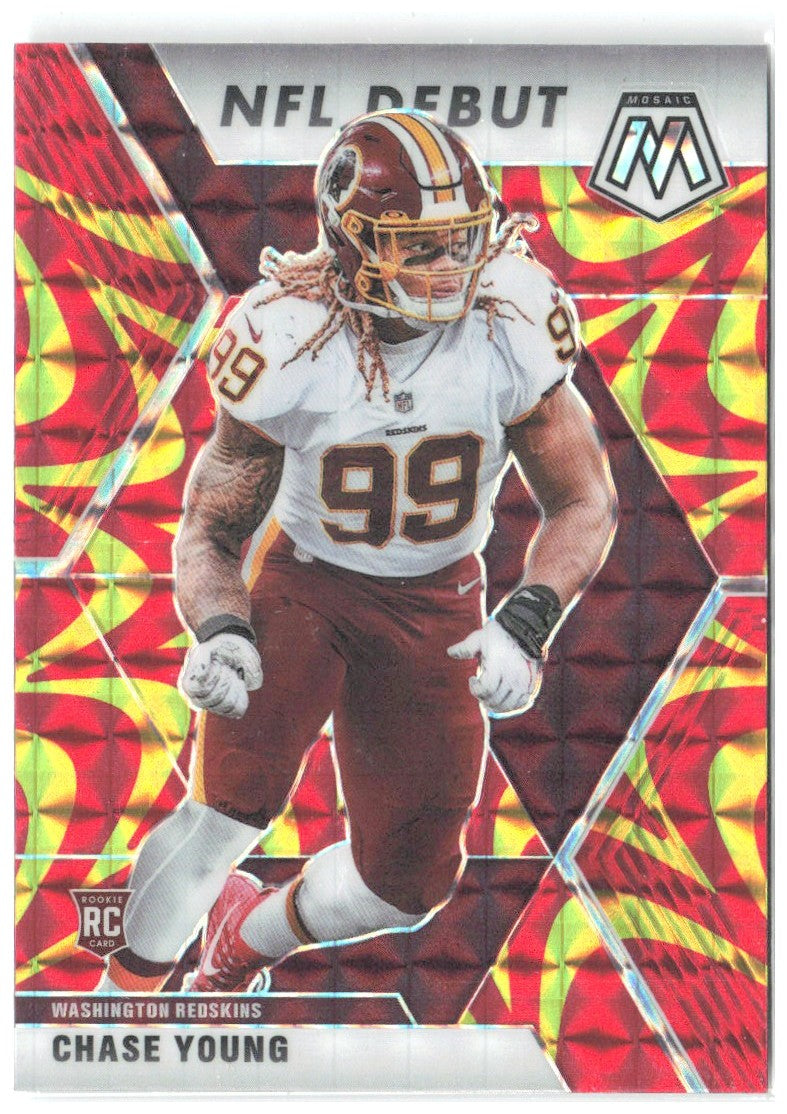 Chase Young Panini Mosaic - Prizm Reactive Gold 272 2020 Washington Redskins