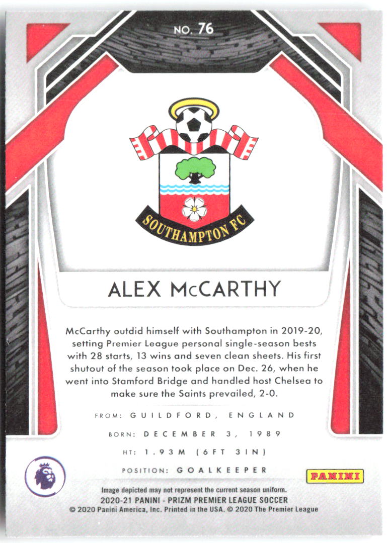 Alex McCarthy Panini Prizm Premier League 76 2020-21 Southampton