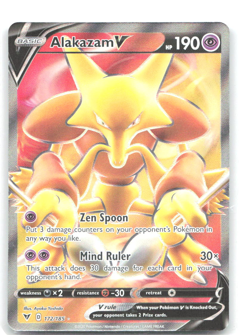 Alakazam V Full Art Holo Ultra Rare SWSH04: Vivid Voltage 172/185 NM Ayaka Yoshida