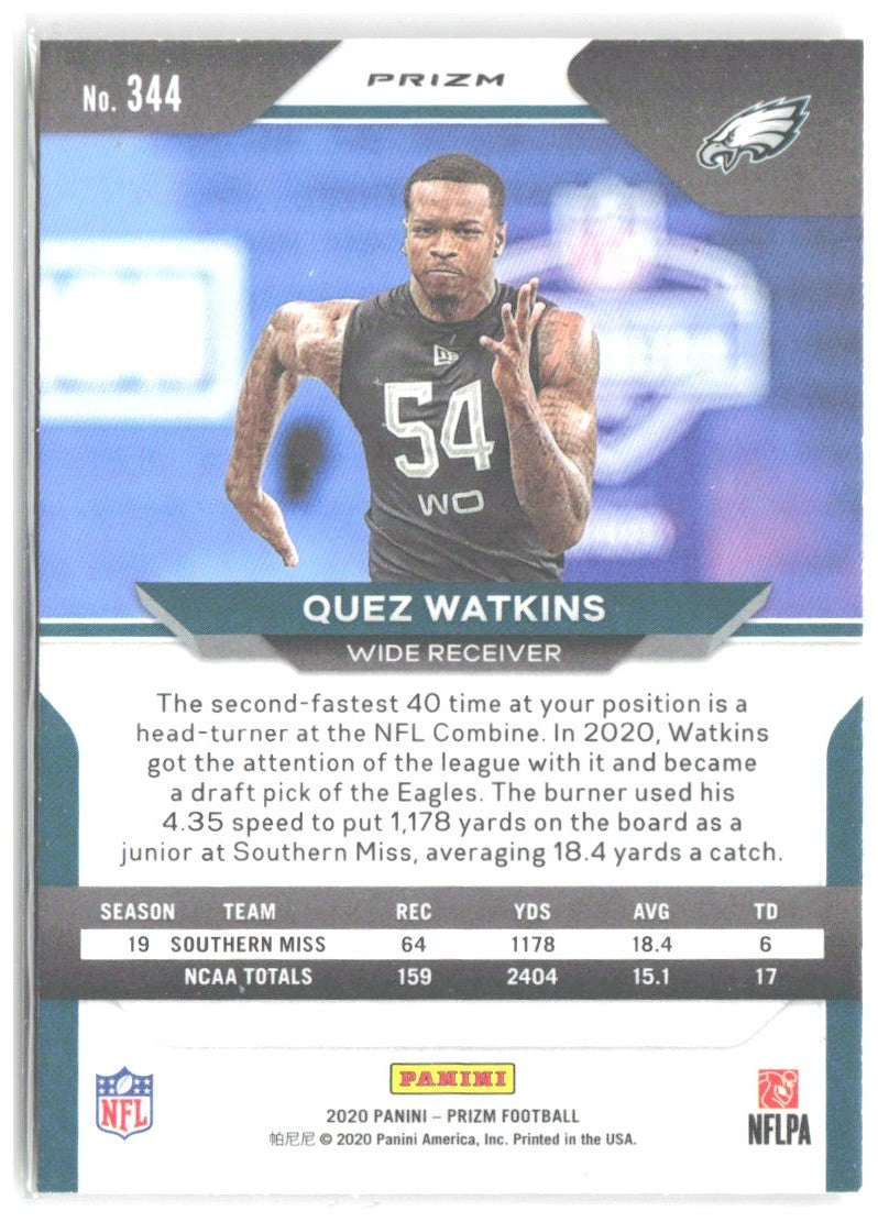 Quez Watkins Panini Prizm - Prizm Disco 344 2020 Philadelphia Eagles
