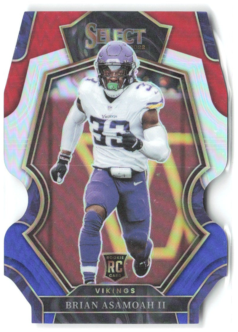 Brian Asamoah II Select - Red and Blue Prizm Die Cut 165 2022 Minnesota Vikings