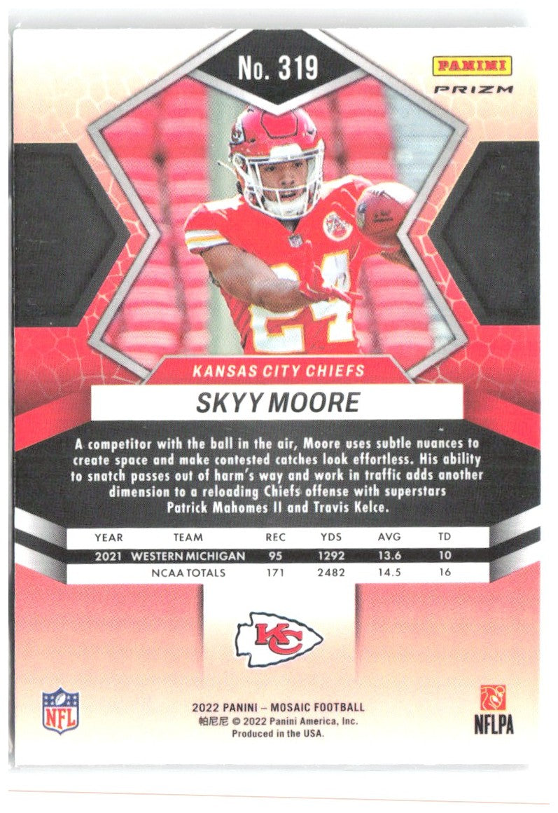 Skyy Moore Panini Mosaic - Mosaic 319 2022 Kansas City Chiefs