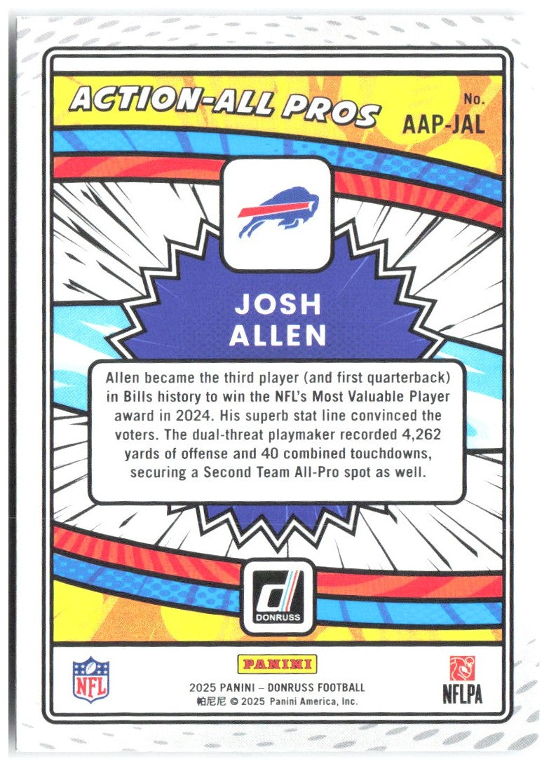 Josh Allen Donruss - Action-All Pros AAP-JAL 2025 Buffalo Bills
