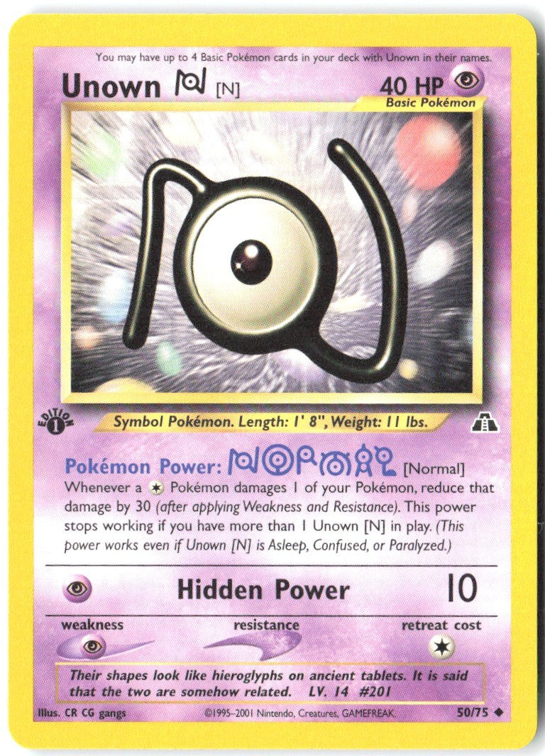 Unown [N] 1st Edition Uncommon Neo Discovery 50/75 NM CR CG gangs