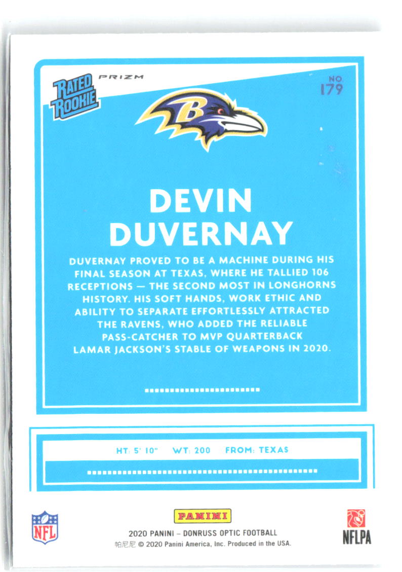 Devin Duvernay Donruss Optic - Holo 179 2020 Baltimore Ravens