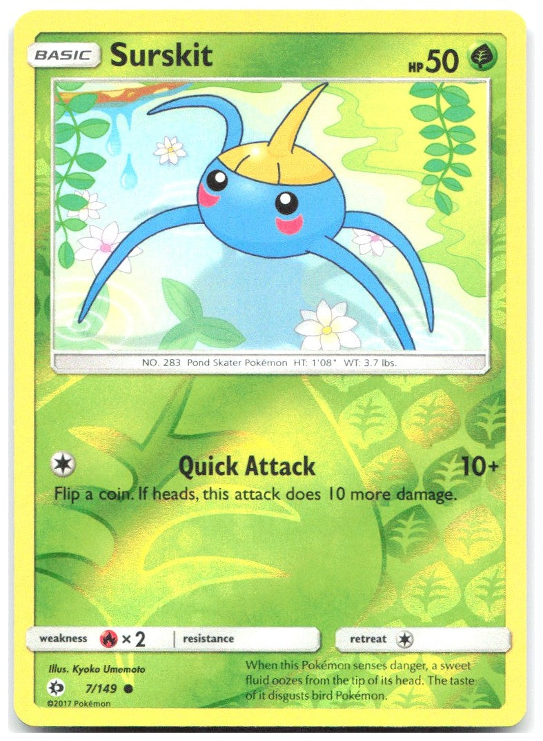 Surskit Reverse Holo Common SM Base Set 7/149 NM