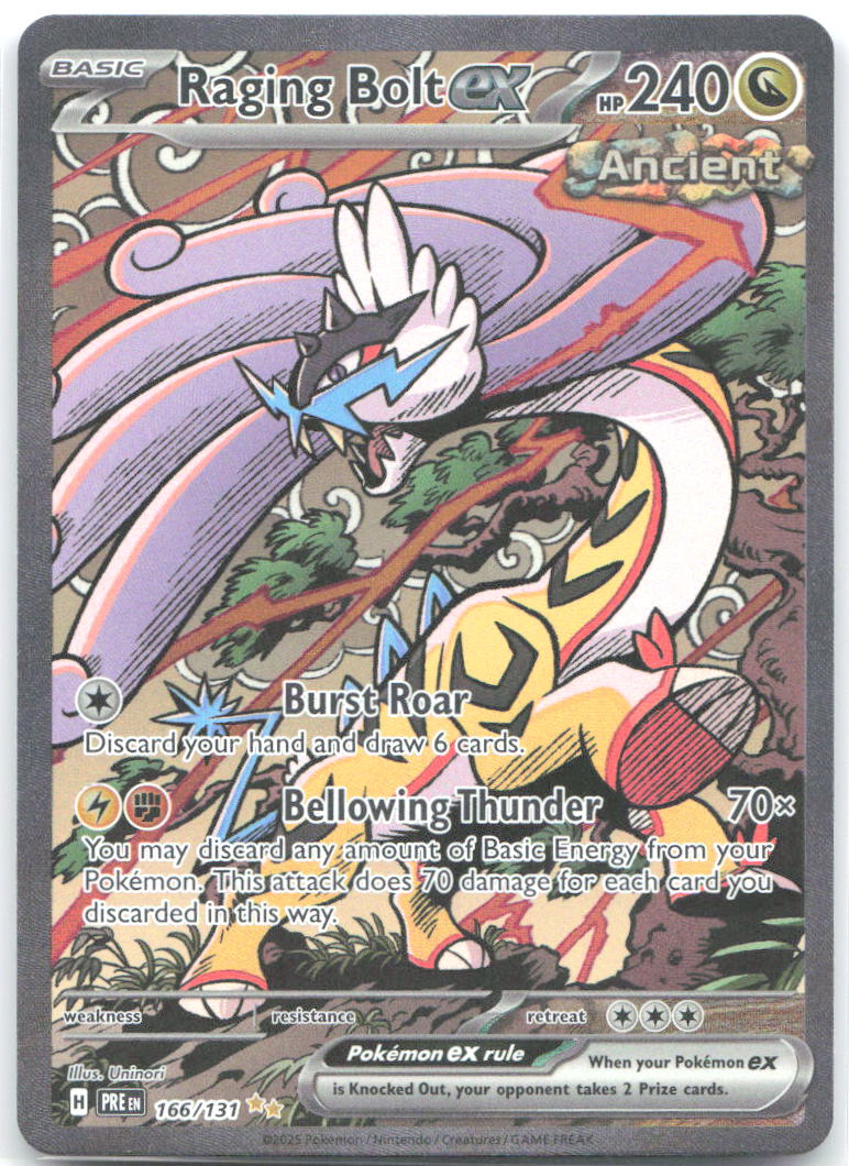 Raging Bolt ex Holo Special Illustration Rare SV: Prismatic Evolutions 166/131 NM Uninori