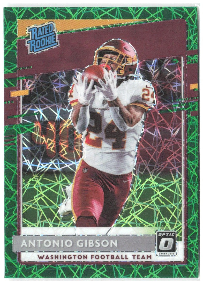 Antonio Gibson Donruss Optic - Green Velocity 185 2020 Washington Football Team