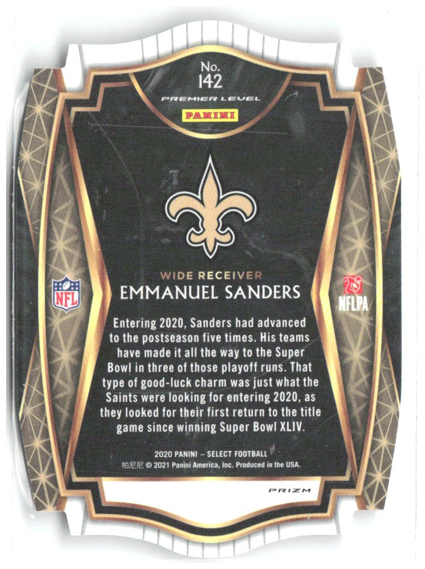 Emmanuel Sanders Panini Select - Red Prizm Die Cut 142 2020 New Orleans Saints
