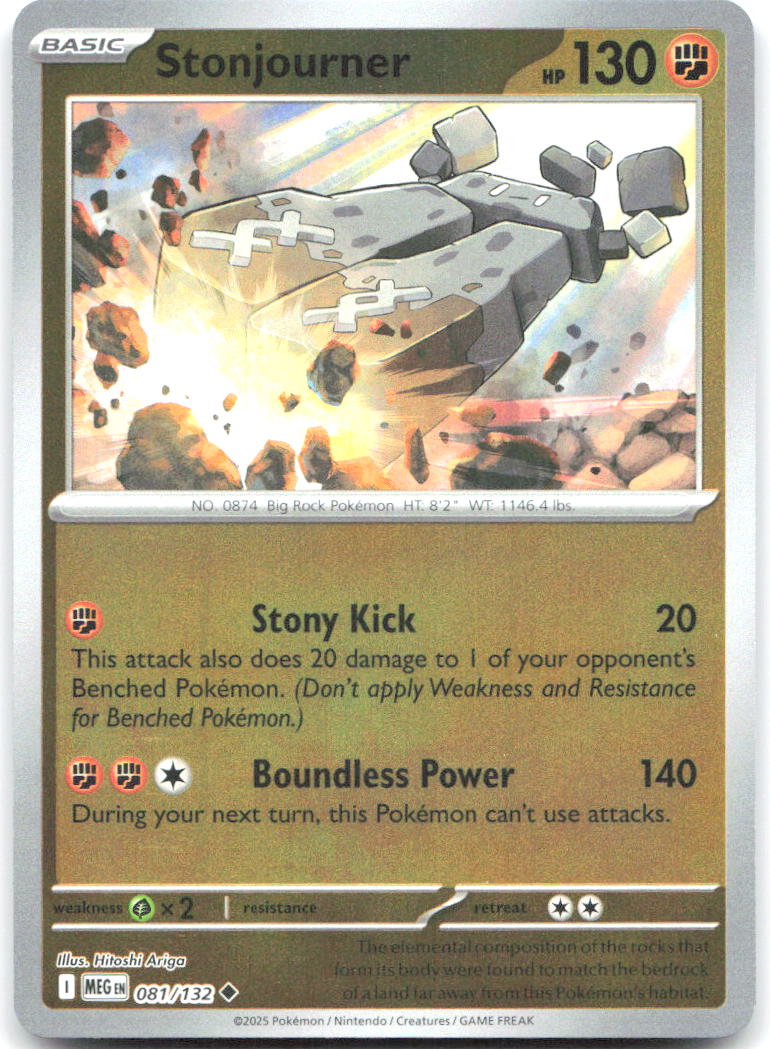 Stonjourner Reverse Holo Uncommon ME01 Mega Evolution 081/132 NM Hitoshi Ariga