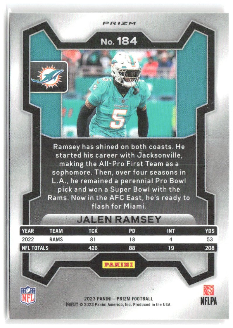 Jalen Ramsey Panini Prizm - Disco 184 2023 Miami Dolphins