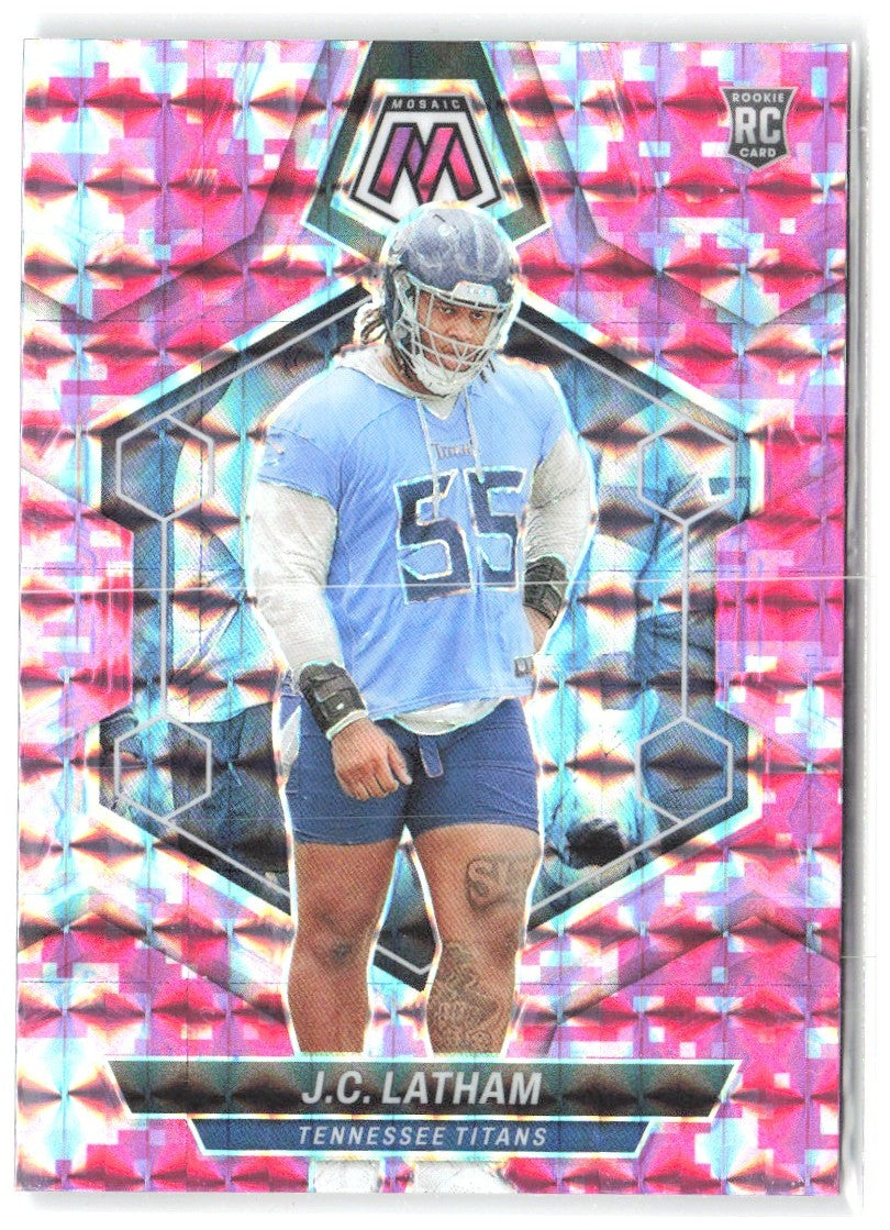 J.C. Latham Panini Mosaic - Mosaic Camo Pink 307 2024 Tennessee Titans