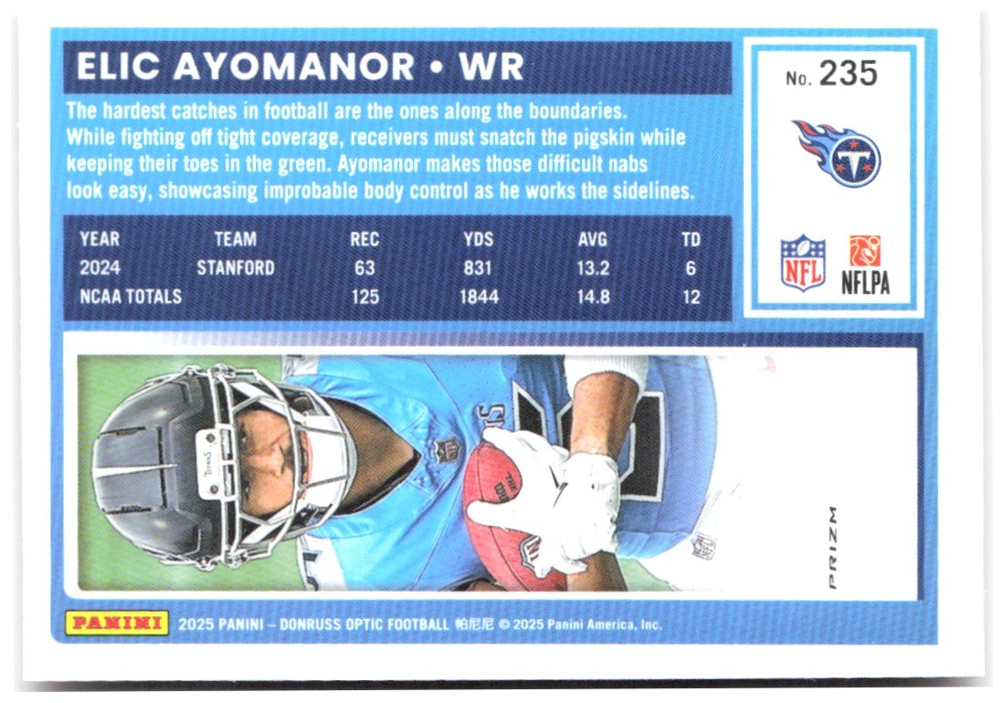 Elic Ayomanor Donruss Optic - Pink 235 2025 Tennessee Titans