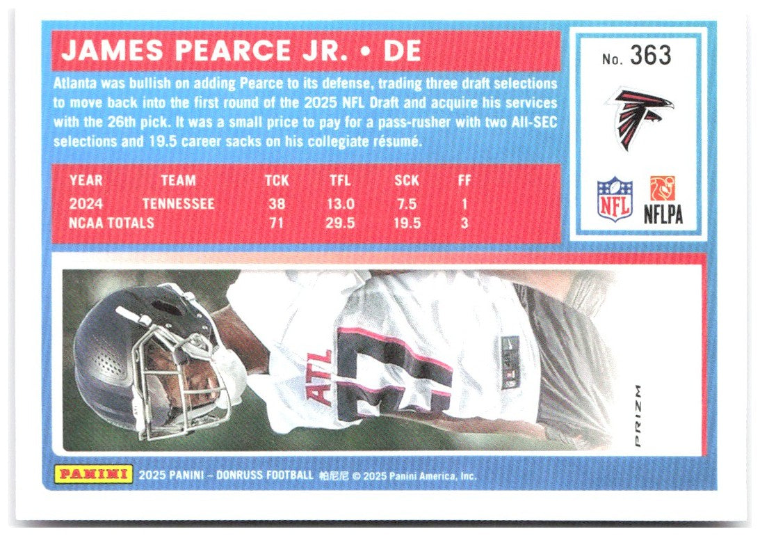 James Pearce Jr. Donruss - Optic Rated Rookies Pink 363 2025 Atlanta Falcons