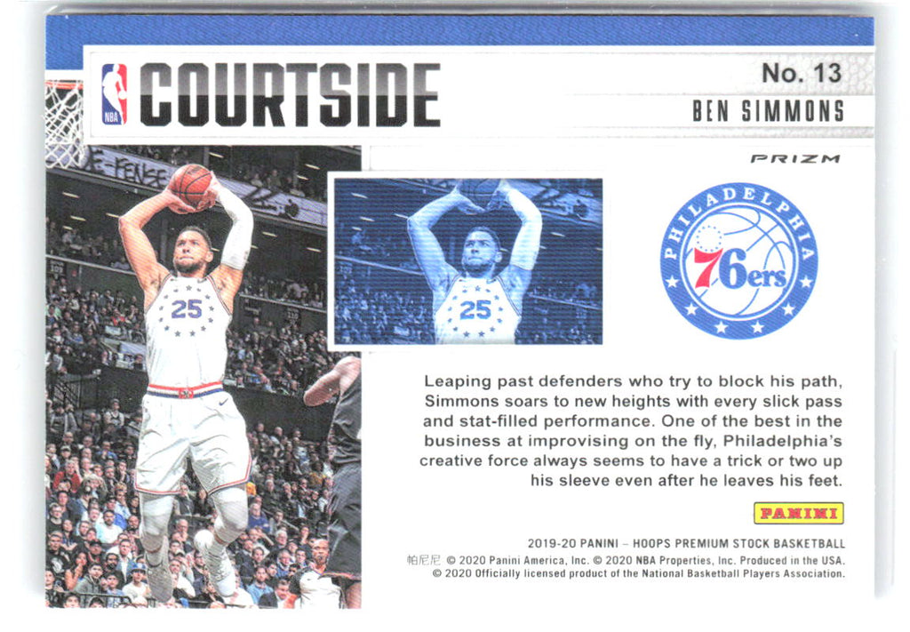 Ben Simmons Hoops Premium Stock - Courtside Blue 13 2019-20 Philadelphia 76ers
