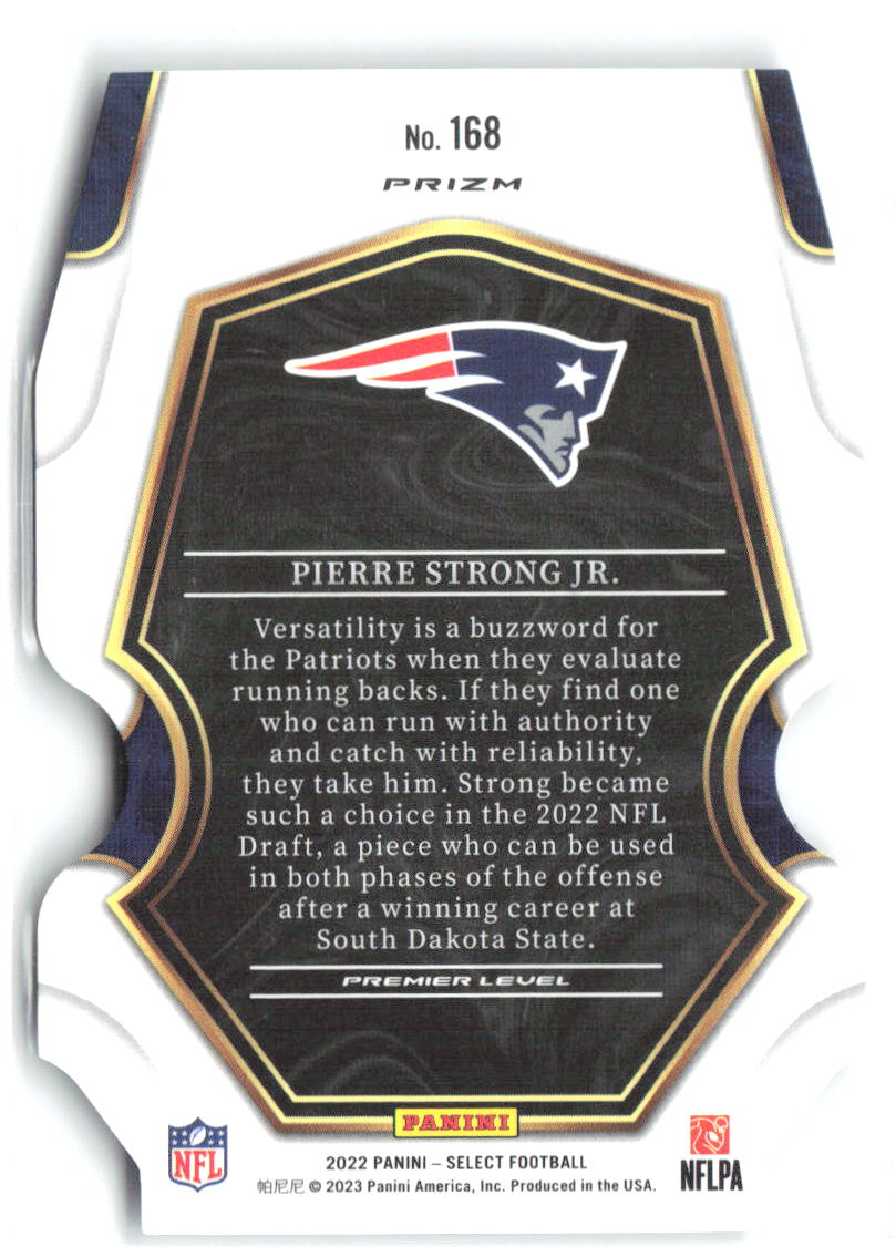 Pierre Strong Jr. Select - Green and Yellow Prizm Die Cut 168 2022 Patriots