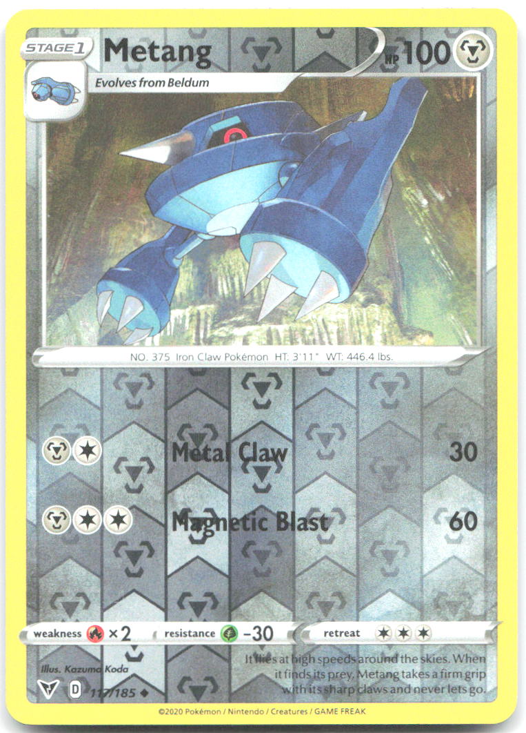 Metang Reverse Holo Uncommon SWSH04 Vivid Voltage 117/185 NM Kazuma Koda