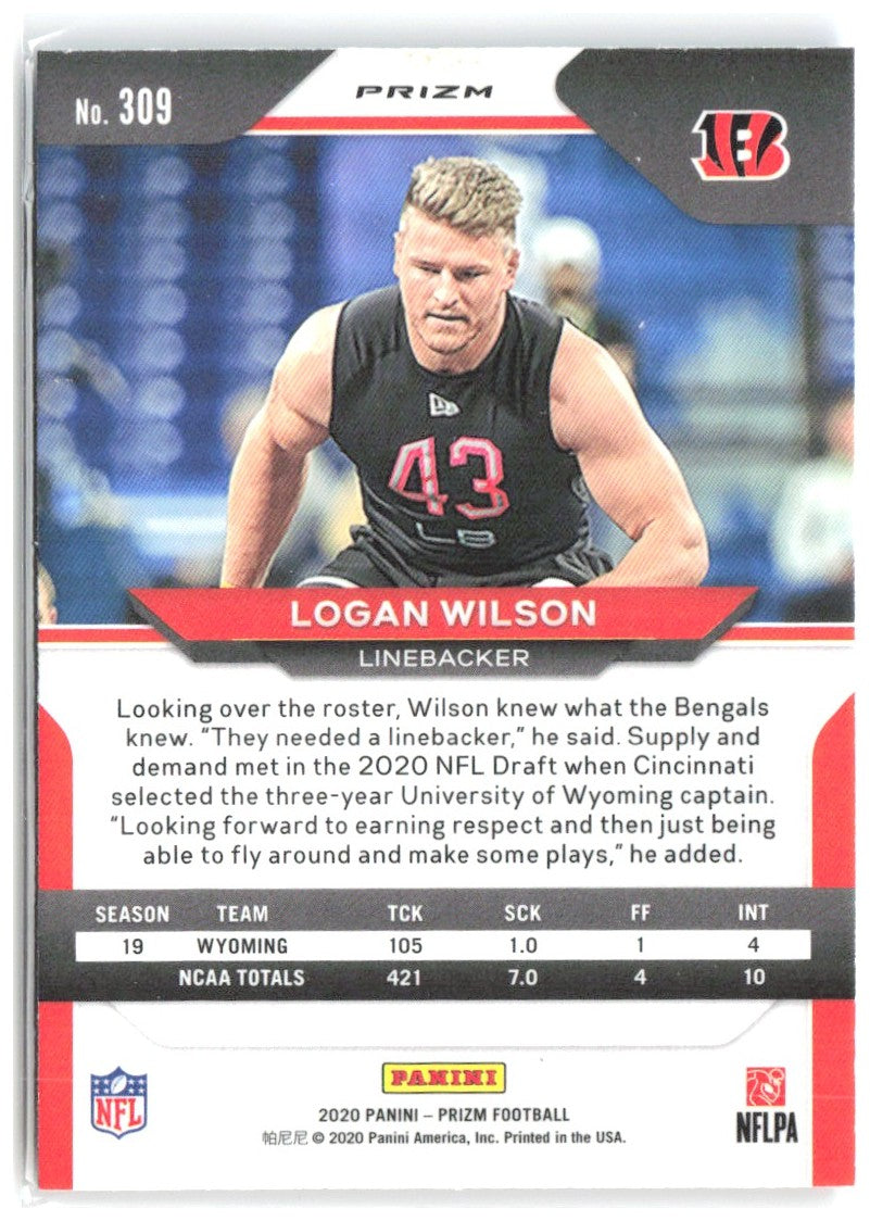 Logan Wilson Panini Prizm - Prizm Red White and Blue 309 2020 Cincinnati Bengals
