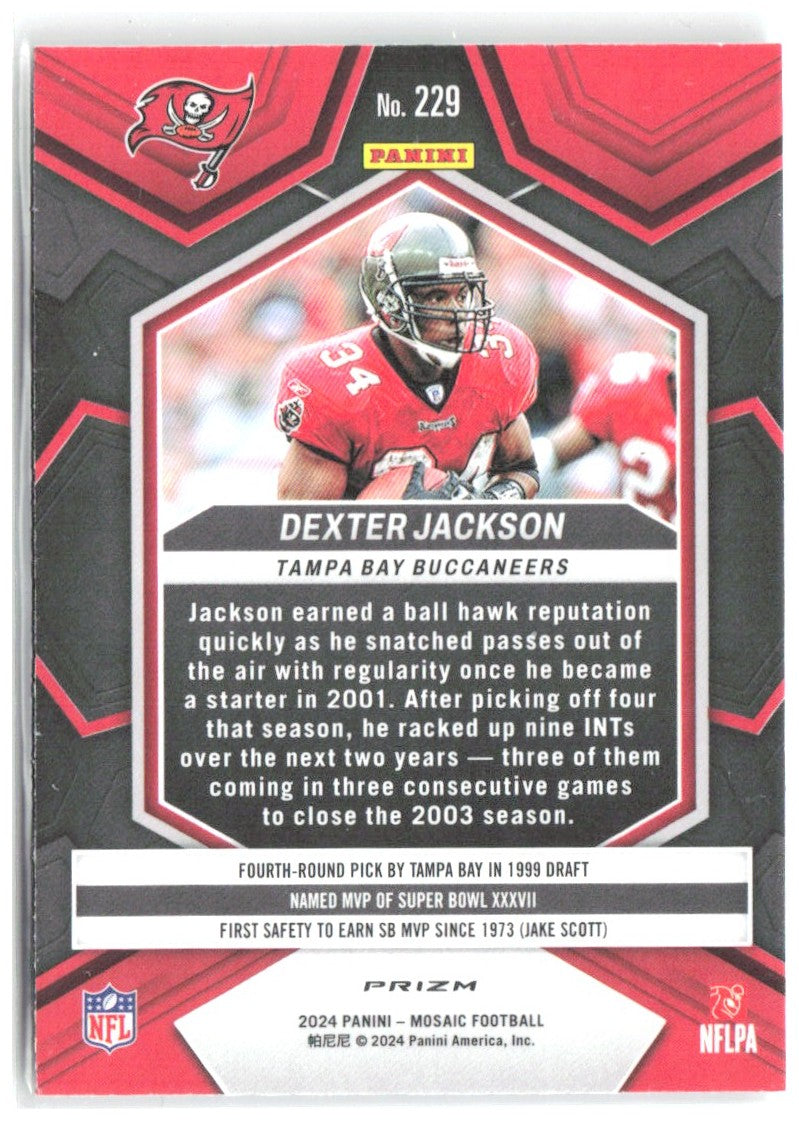 Dexter Jackson Panini Mosaic - Silver 229 2024 Tampa Bay Buccaneers