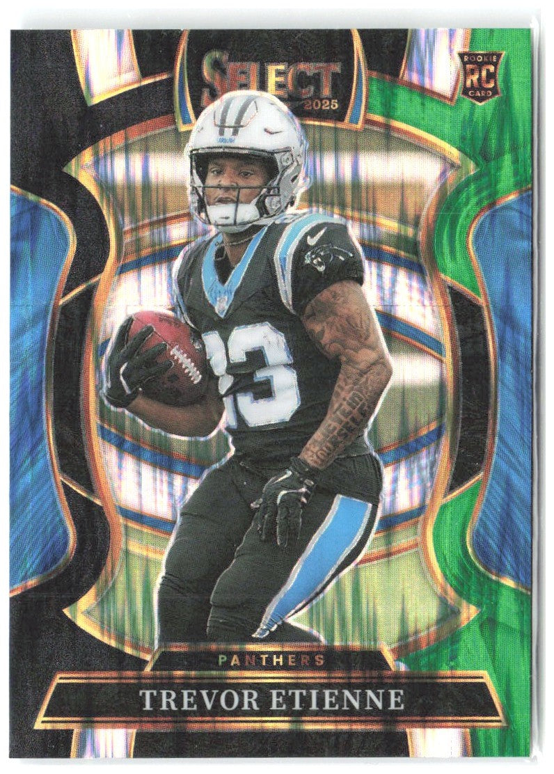 Trevor Etienne Select - Black and Green Prizm Shock 45 2025 Carolina Panthers