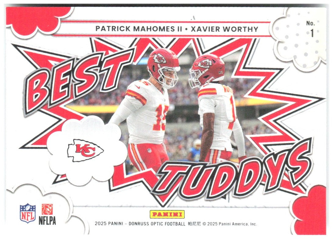 Patrick Mahomes II/Xavier Worthy Donruss Optic - Best Tuddys 1 2025 Chiefs