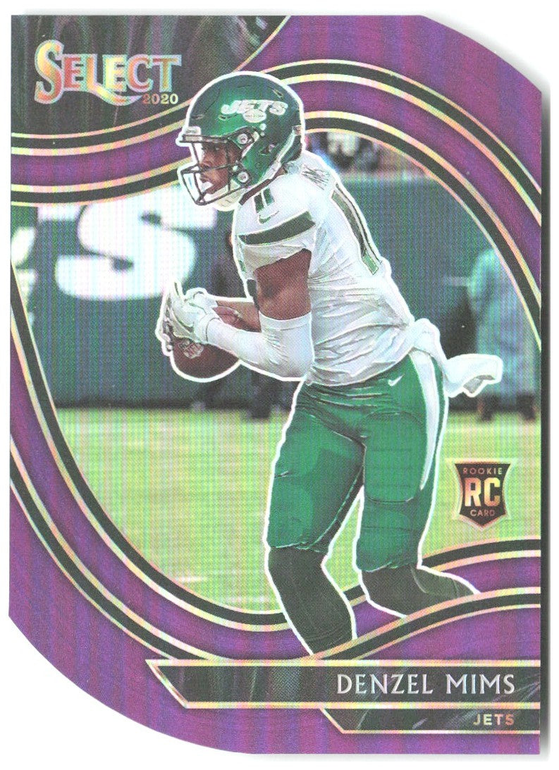 Denzel Mims Panini Select - Purple Prizm Die Cut 363 2020 New York Jets
