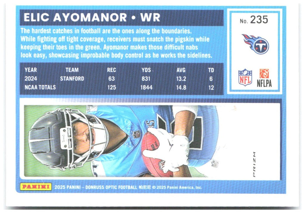 Elic Ayomanor Donruss Optic - Purple Shock 235 2025 Tennessee Titans