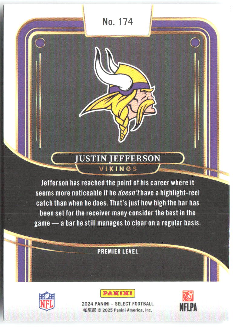 Justin Jefferson Panini Select 174 2024 Minnesota Vikings
